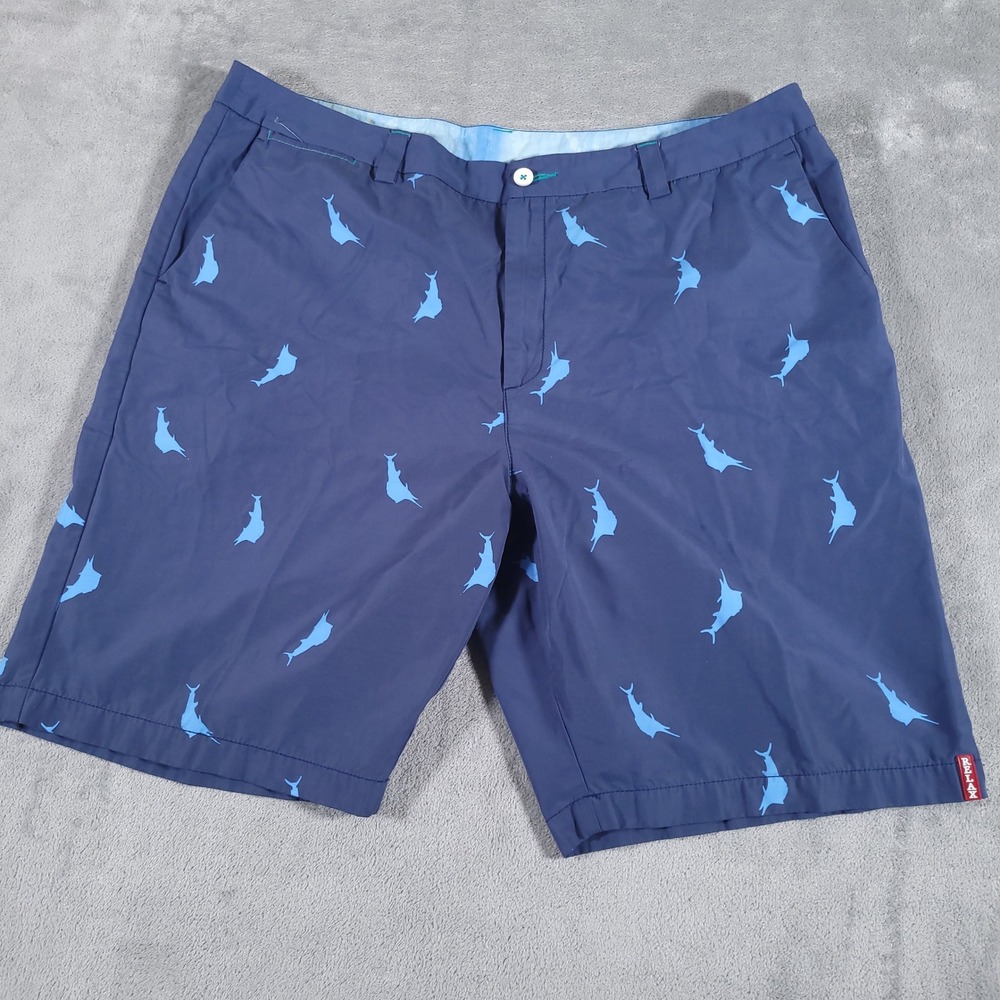Tommy Bahama Relax Shorts Mens 40 Blue Marlin Fish Print Coastal Beach Summer